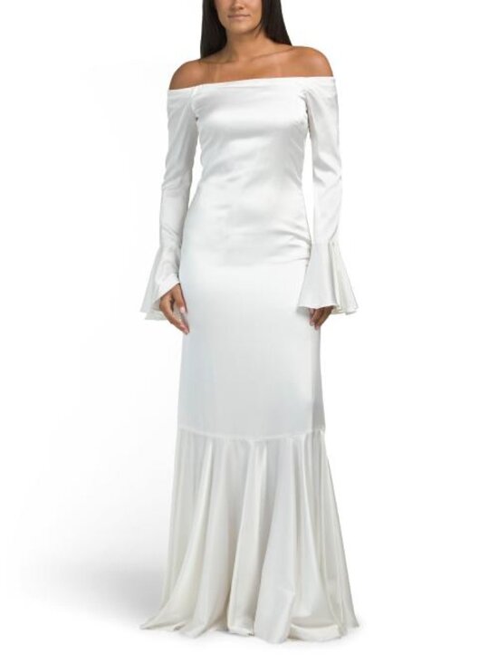 Caroline Constas Dresses & Skirts - CAROLINE CONSTAS Silk Blend Zarina Off Shoulder Trumpet Gown